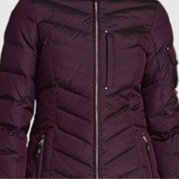 Eddie Bauer Dark Purple Puffer Jacket with Faux Fur Hood Retail $299 - Picture 6 of 12
